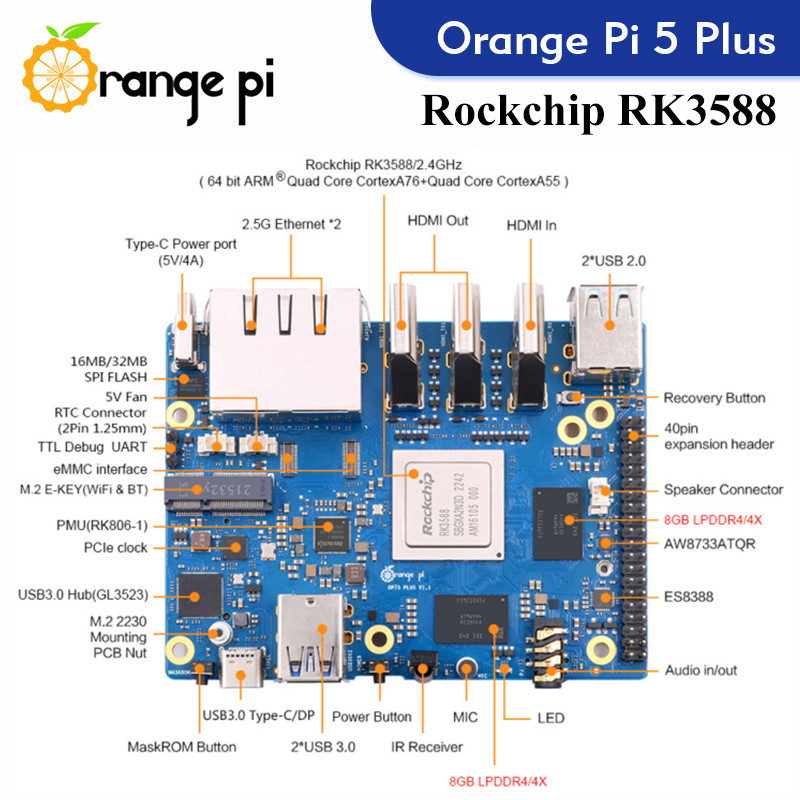 Orange Pi 5 Plus  Single Board - Orange Pi 5 Plus 16Gb review and price
