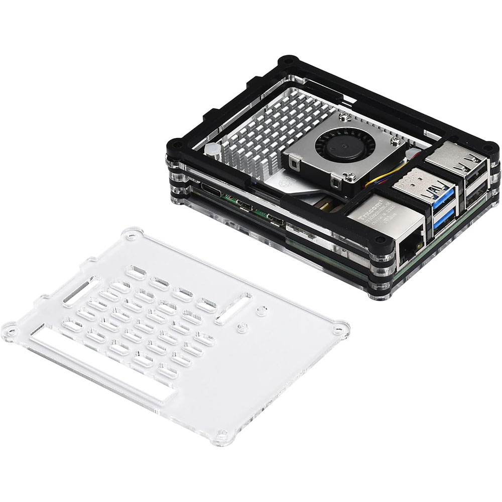 Acrylic Case with Active Coole - Raspberry Pi 5 8Gb Kit review and price